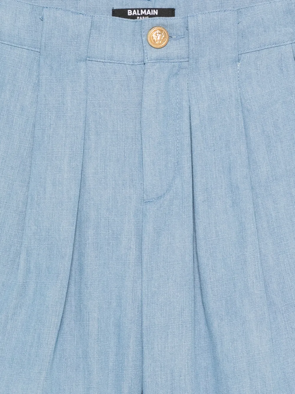 Balmain Kids Geplooide shorts Blauw