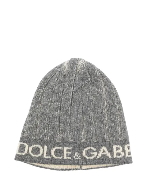 Dolce & Gabbana Pre-Owned 2000s logo-lettering wool beanie hat