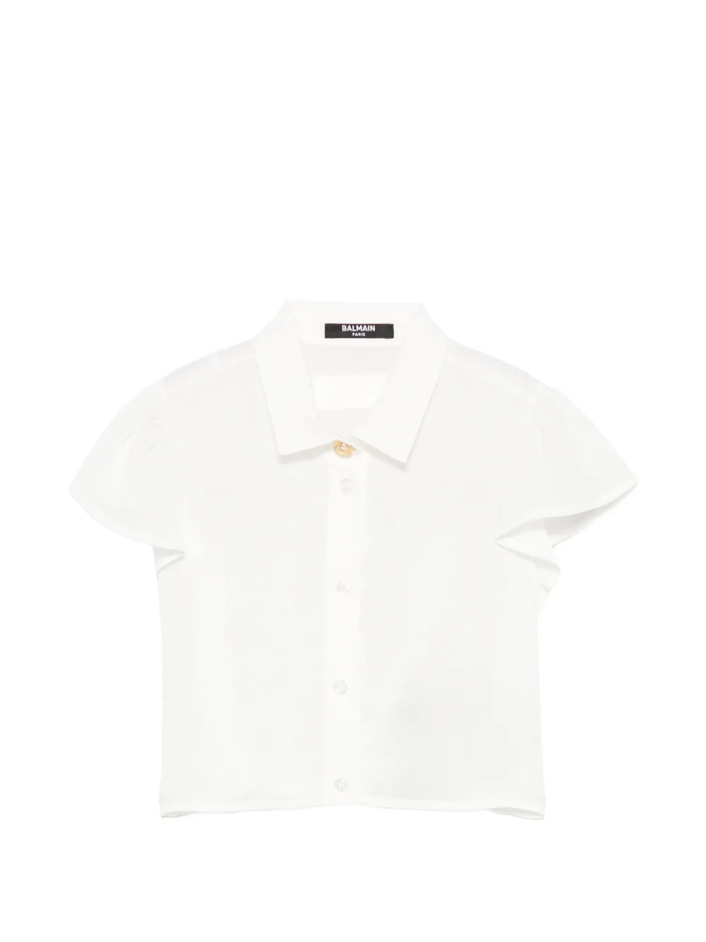 Balmain Kids ruffled buttoned shirt - Bianco