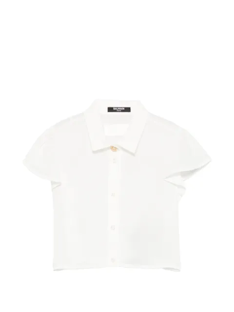 Balmain Kids camisa con volantes y botones