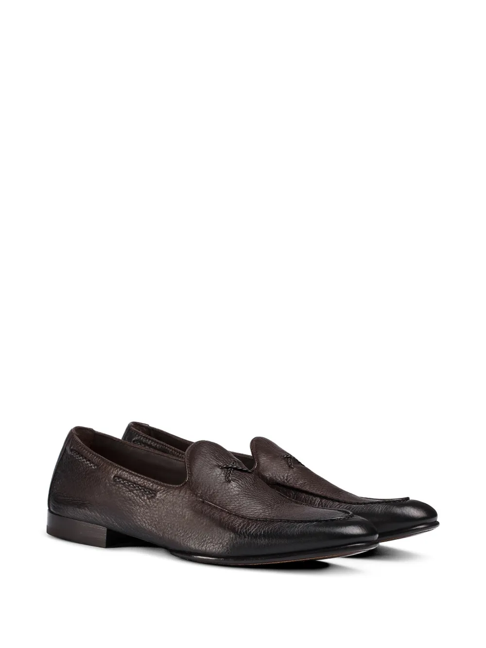 Doucal's braided grained-leather loafers Bruin