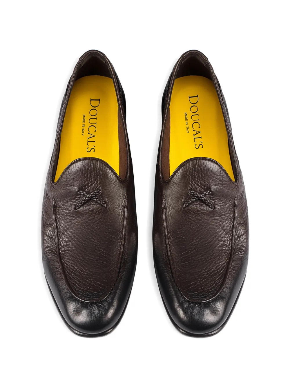 Doucal's braided grained-leather loafers Bruin