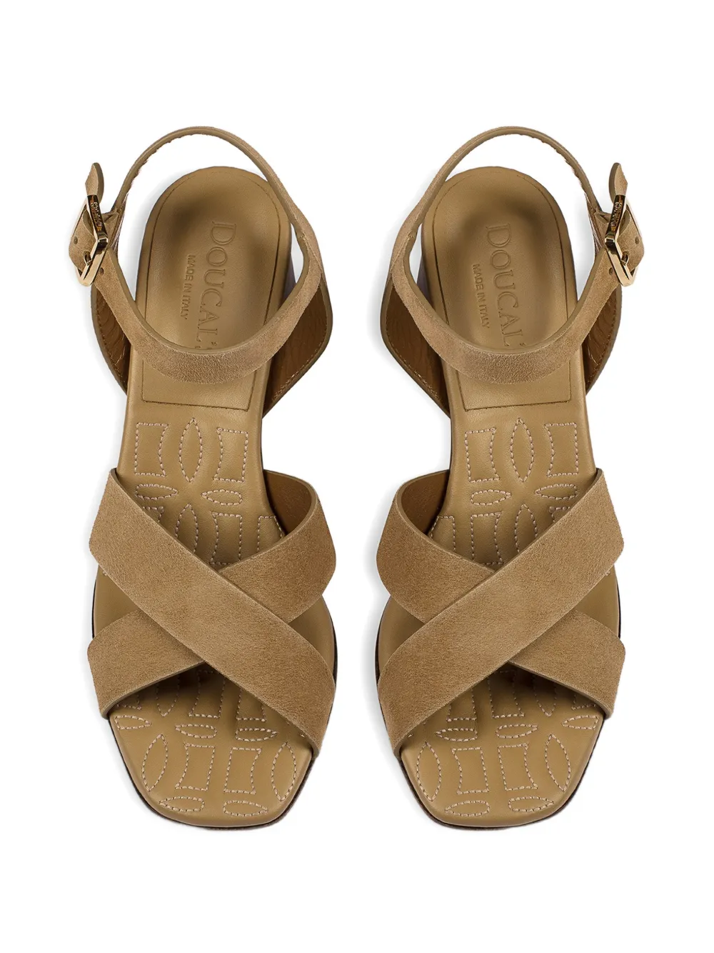 Doucal's Suède sandalen met gekruiste bandjes Beige