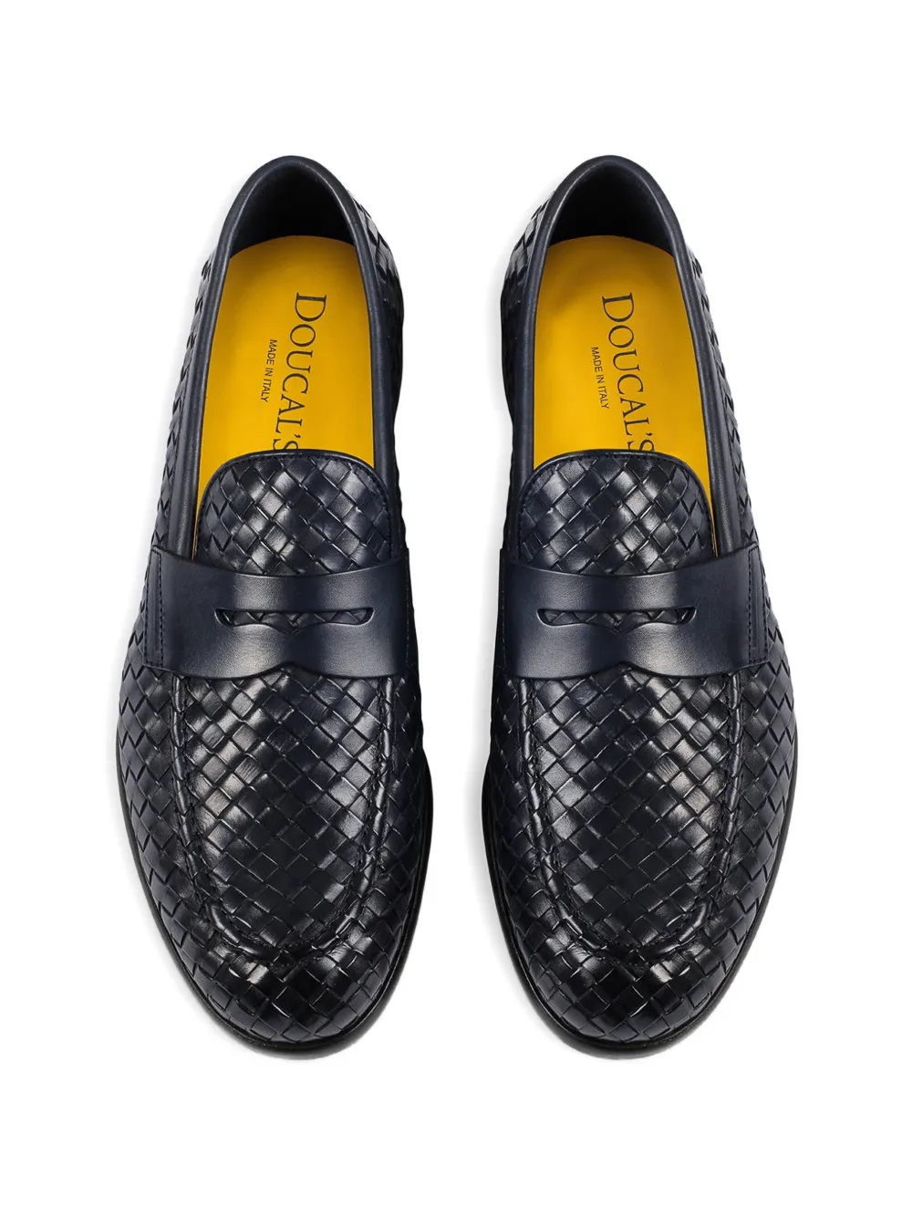 Doucal's woven leather loafers Blauw