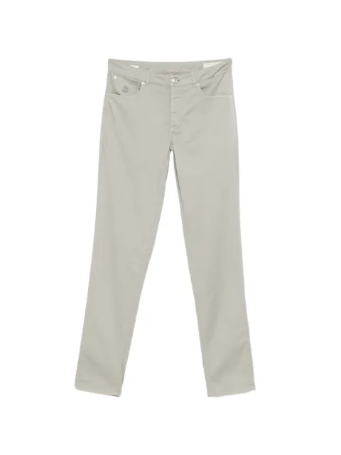 Brunello Cucinelli logo-embroidered trousers