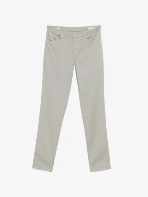 Brunello Cucinelli logo-embroidered trousers