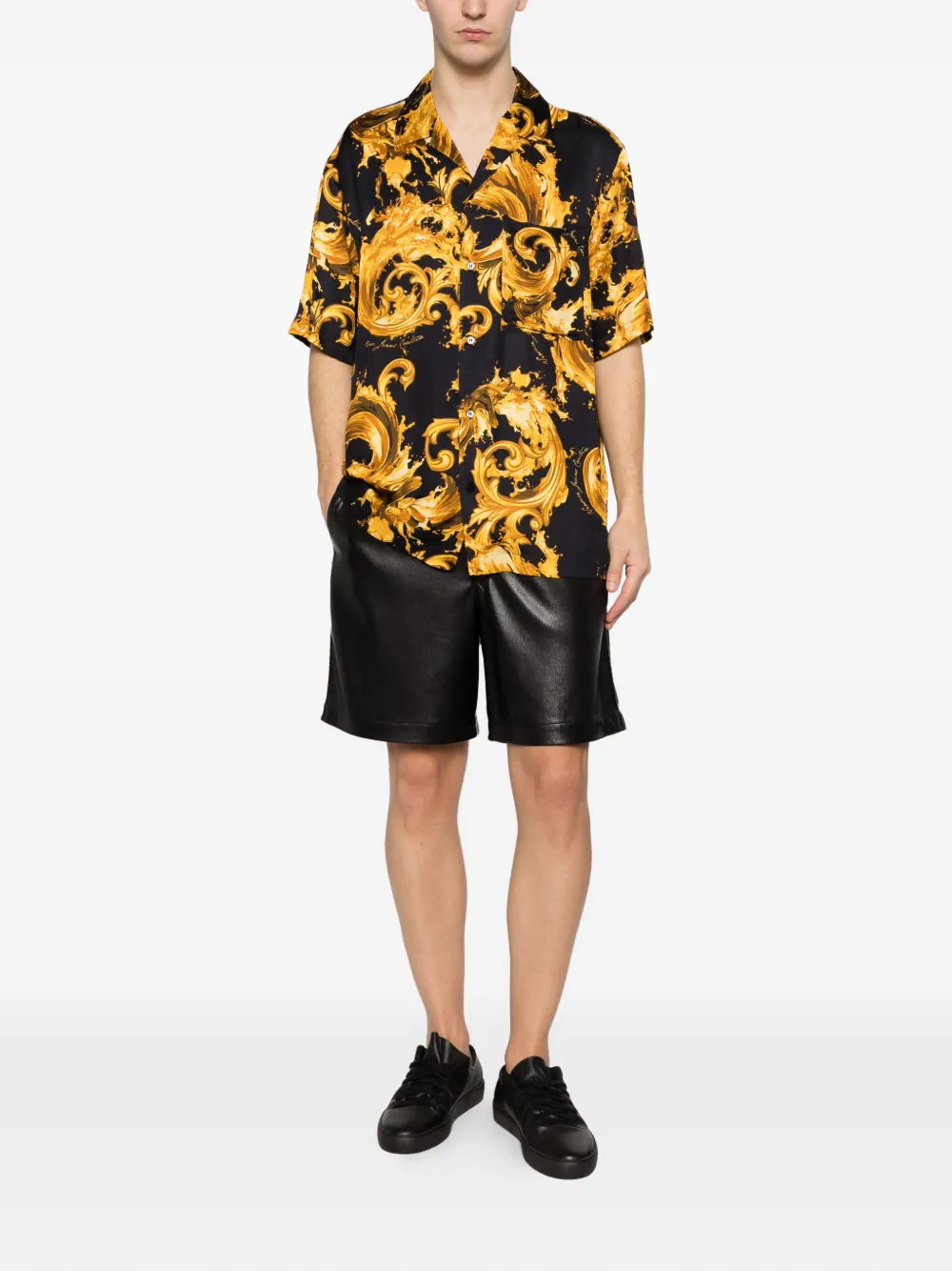 Versace Jeans Couture Overhemd met barokprint Goud