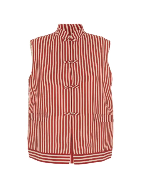 HUI MILANO Lorenzo striped knot-fastening vest