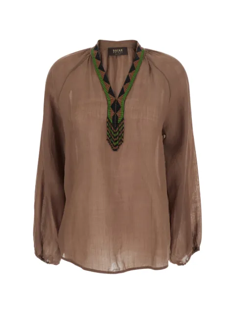 Bazar Deluxe top con mostacillas y cuello en V