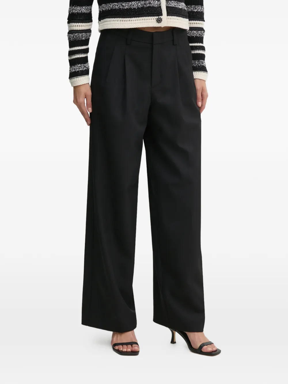 OUI pleated wide trousers - Nero