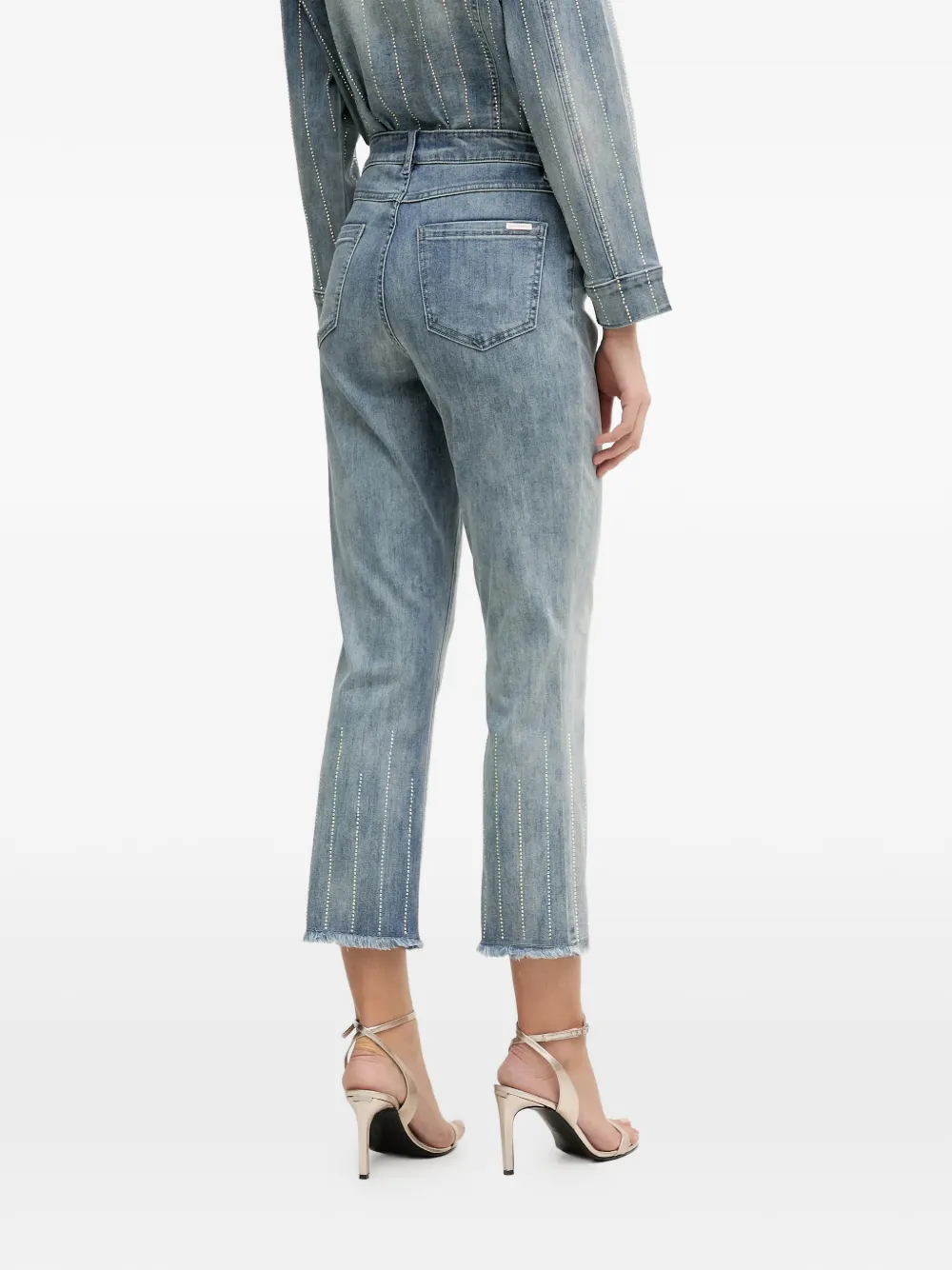  Joseph Ribkoff Rhinestone-detail Frayed Jeans - Blue 