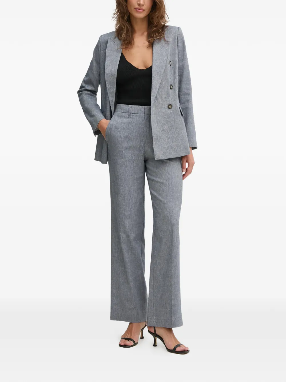  Oui Double-breasted Blazer - Blue 