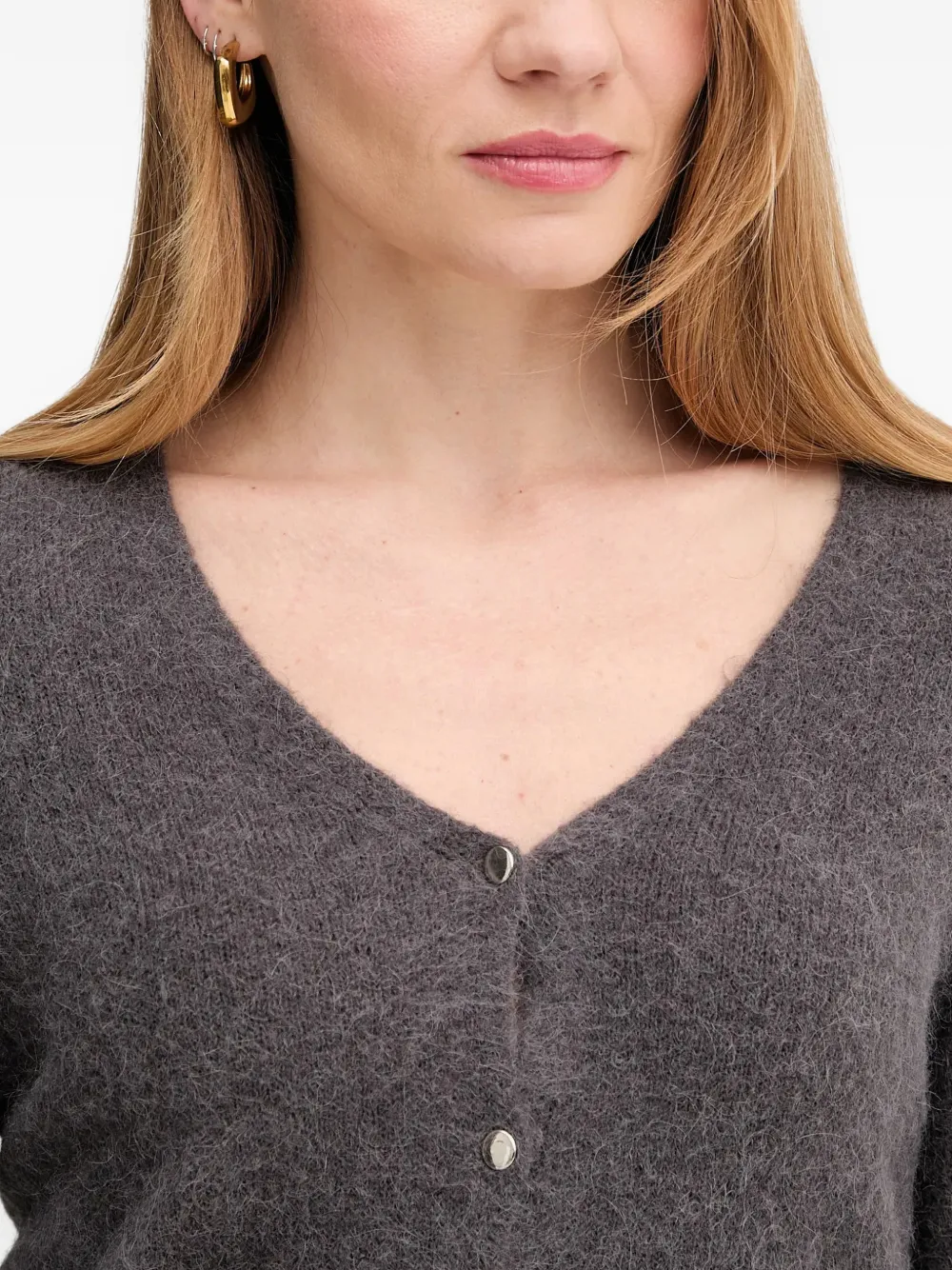 OUI Vest met V-hals Grijs