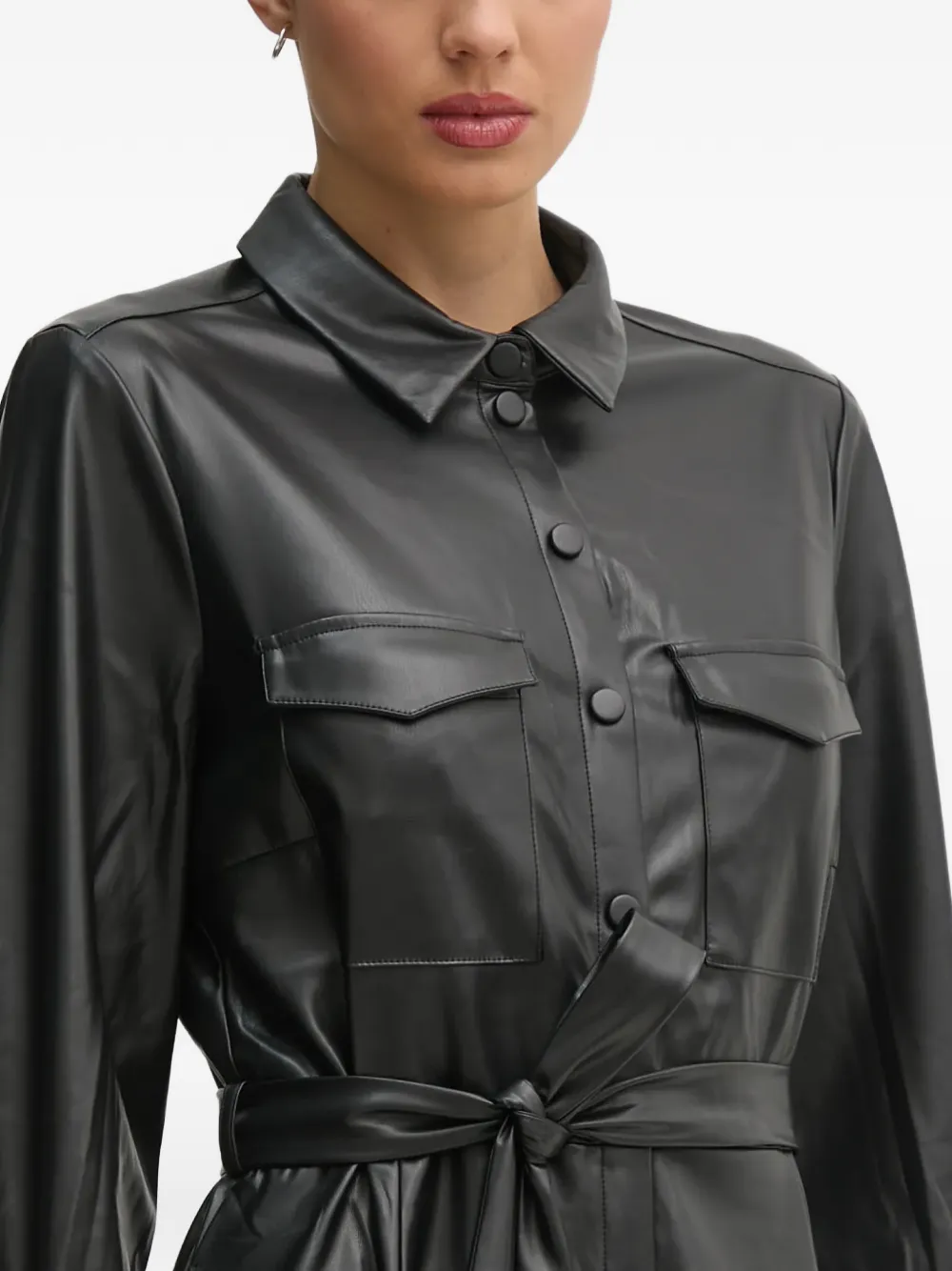 OUI Midi-jurk met ceintuur Zwart