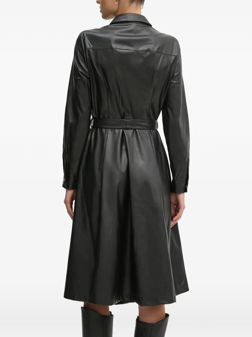  Oui Belted Midi Dress - Black 