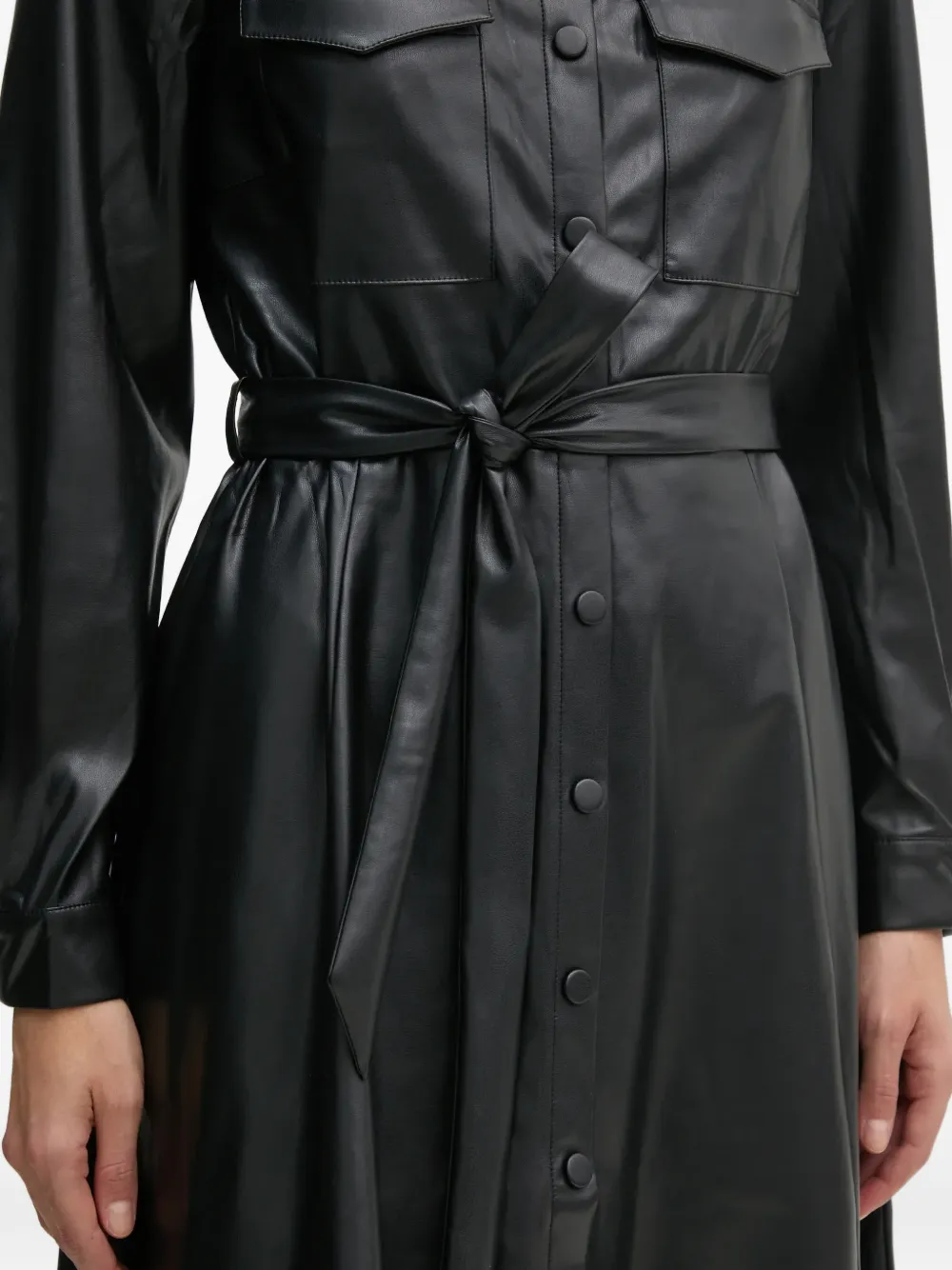 OUI Midi-jurk met ceintuur Zwart