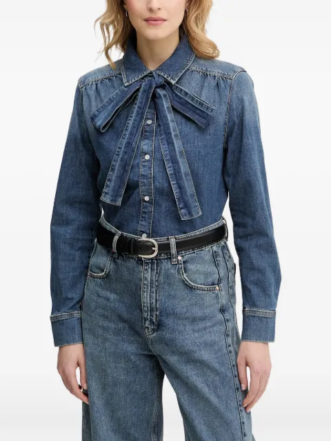 OUI bow-detail denim shirt