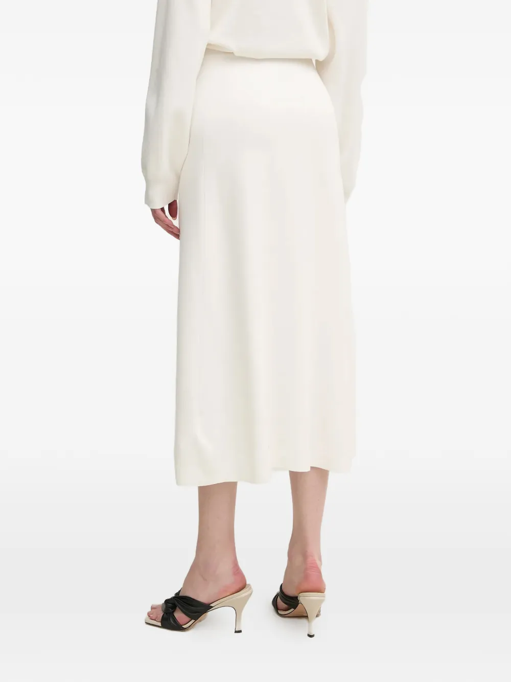  Oui Elastic-waistband Midi Skirt - White 