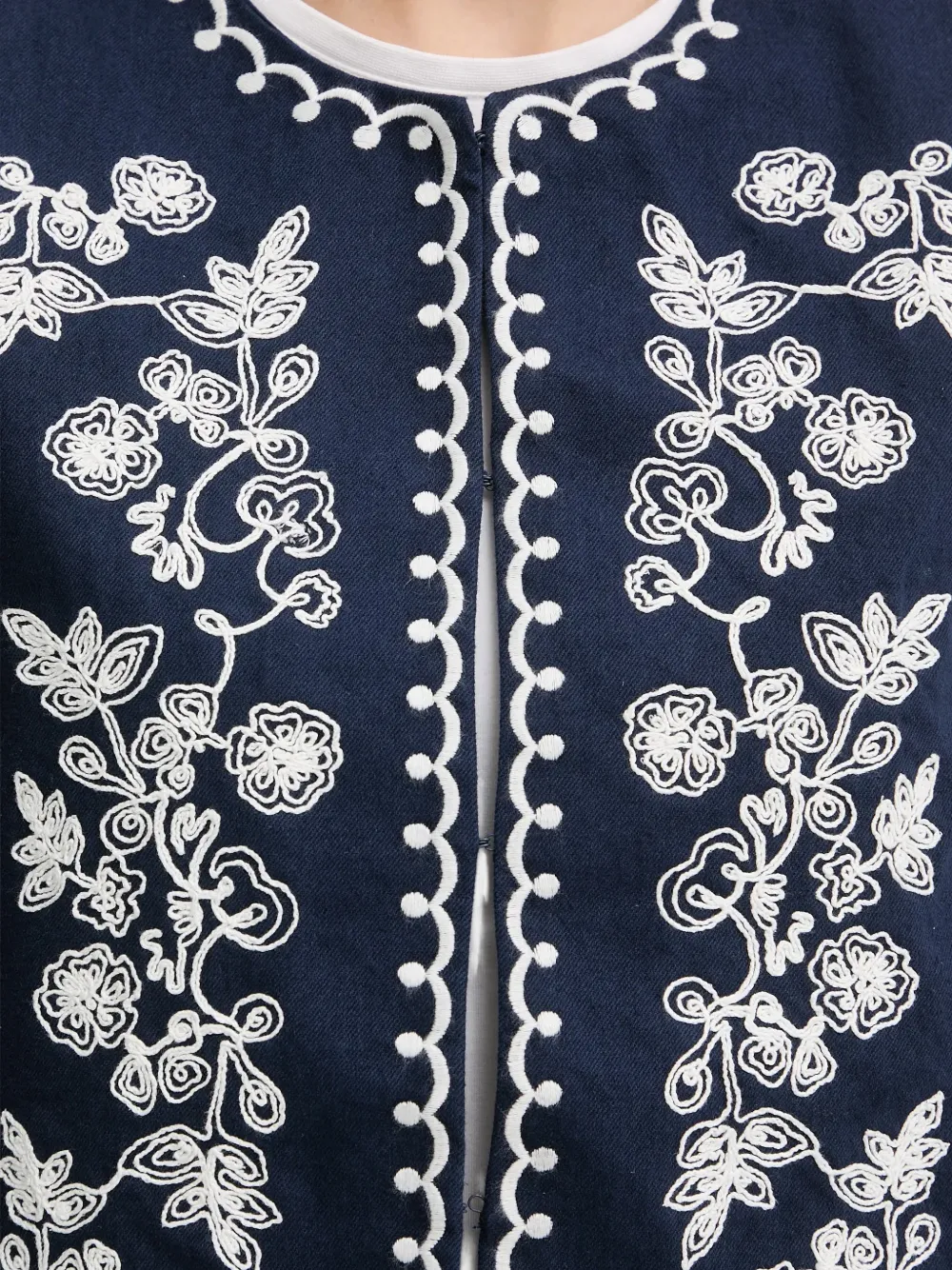 Floral-Embroidered Waistcoat
