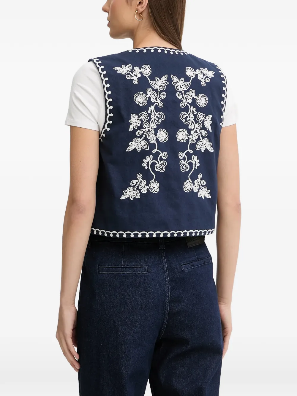 Floral-Embroidered Waistcoat