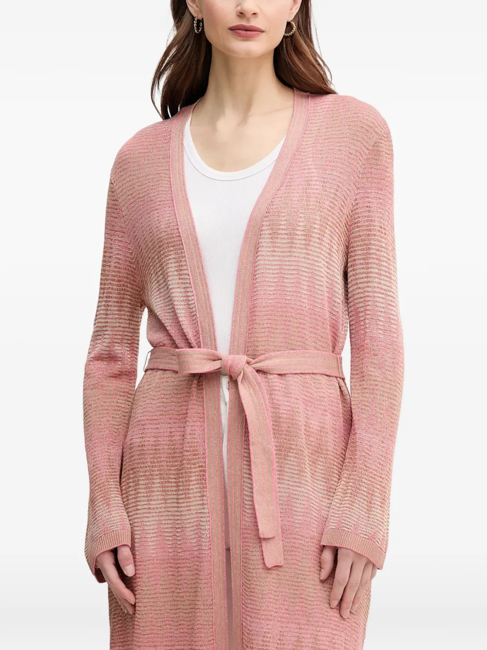OUI Vest met ceintuur Roze
