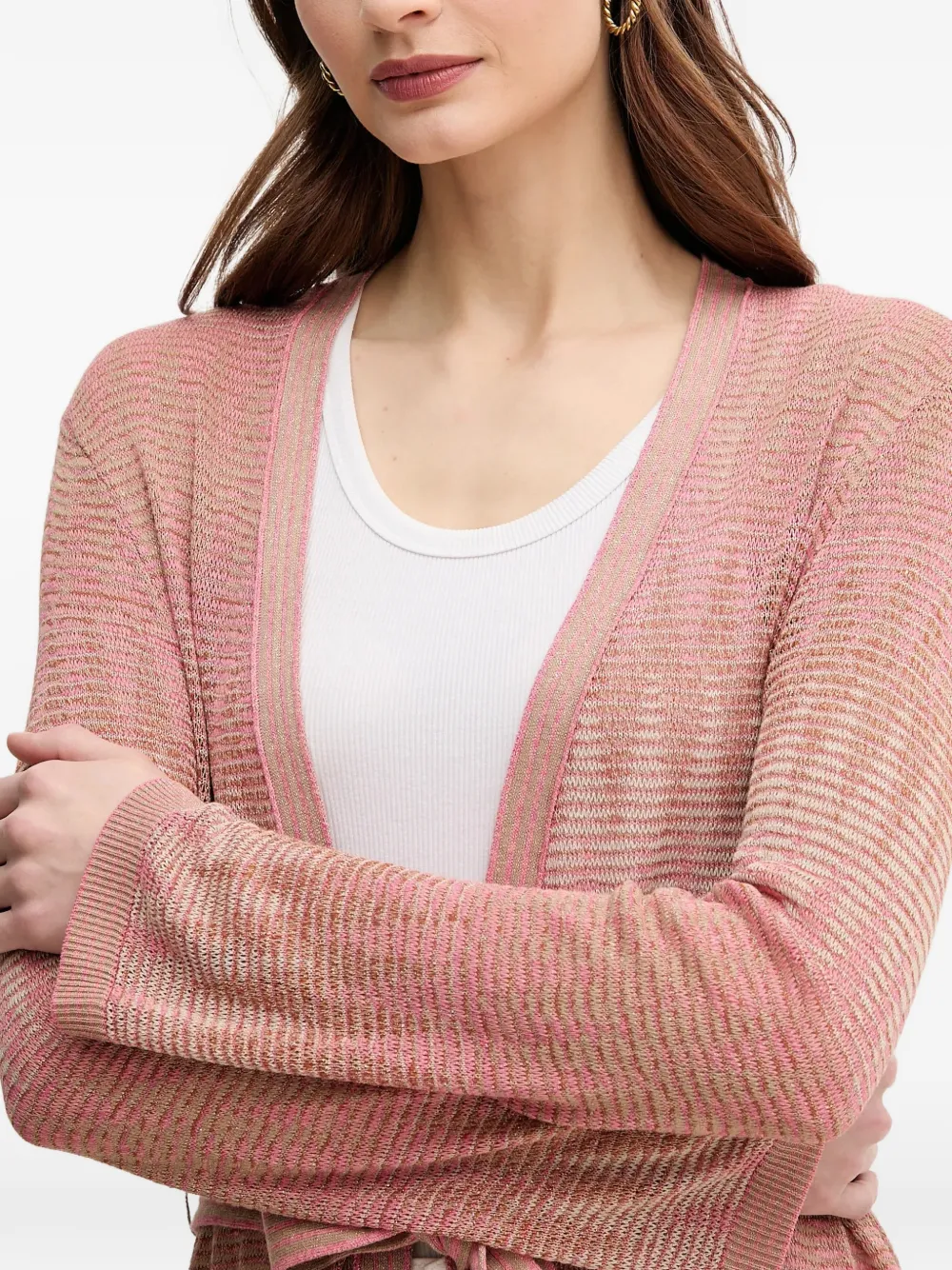 OUI Vest met ceintuur Roze