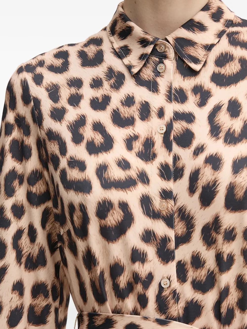OUI Jurk met luipaardprint Beige