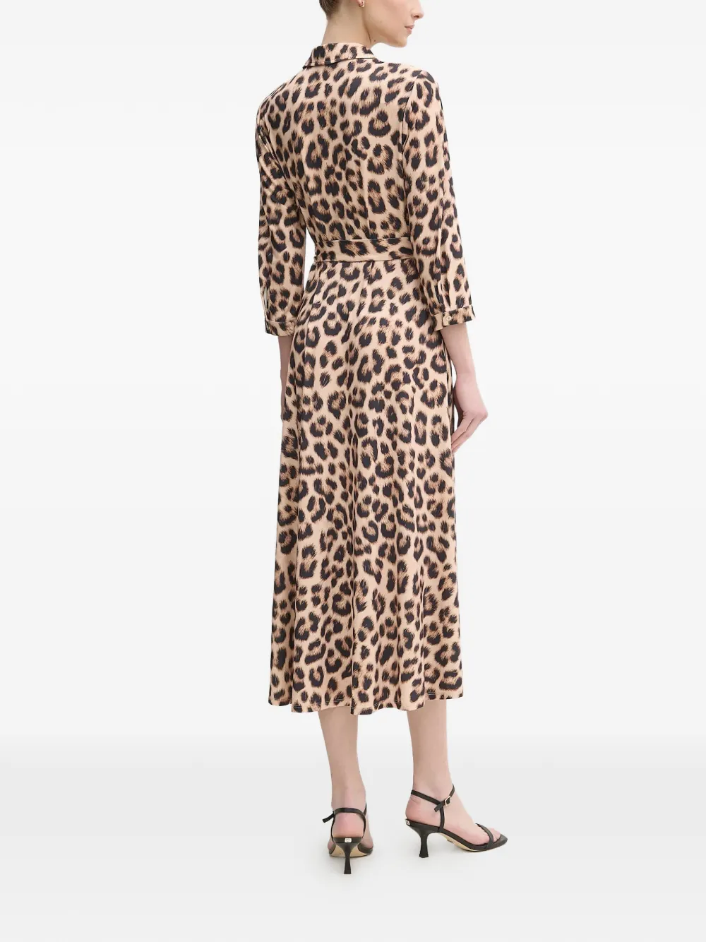 OUI Jurk met luipaardprint Beige