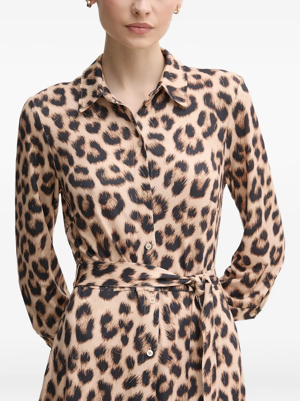 OUI Jurk met luipaardprint Beige
