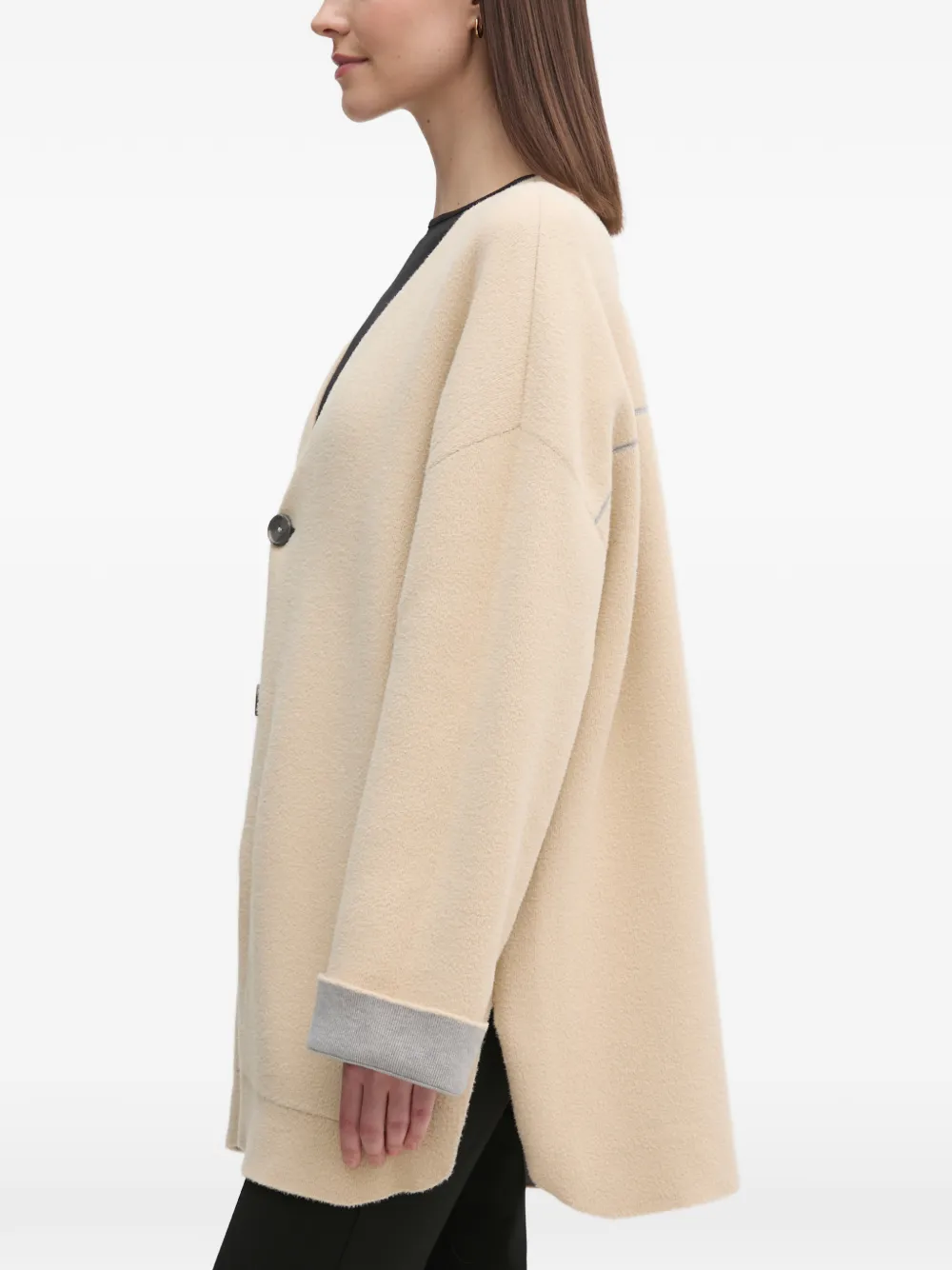  Oui Patch Pocket Cardigan - Grey 