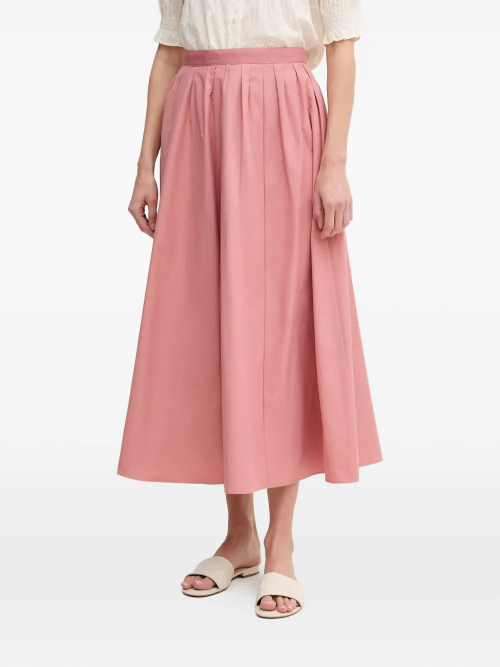 OUI pleated A-line midi skirt - Rosa