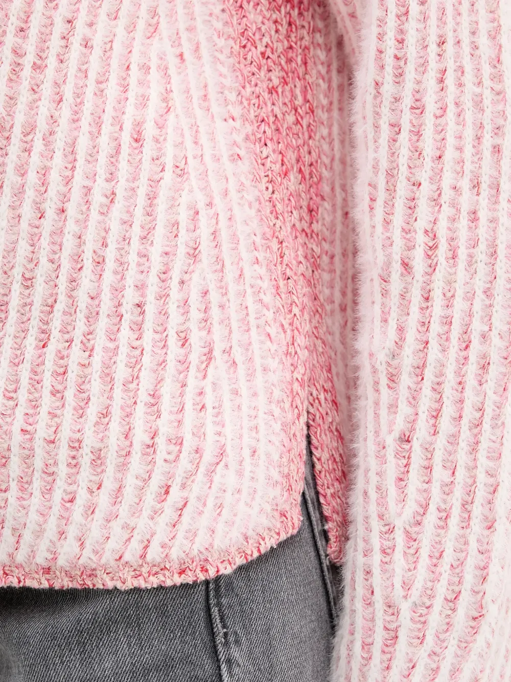 OUI Gebreide trui met textuur Roze