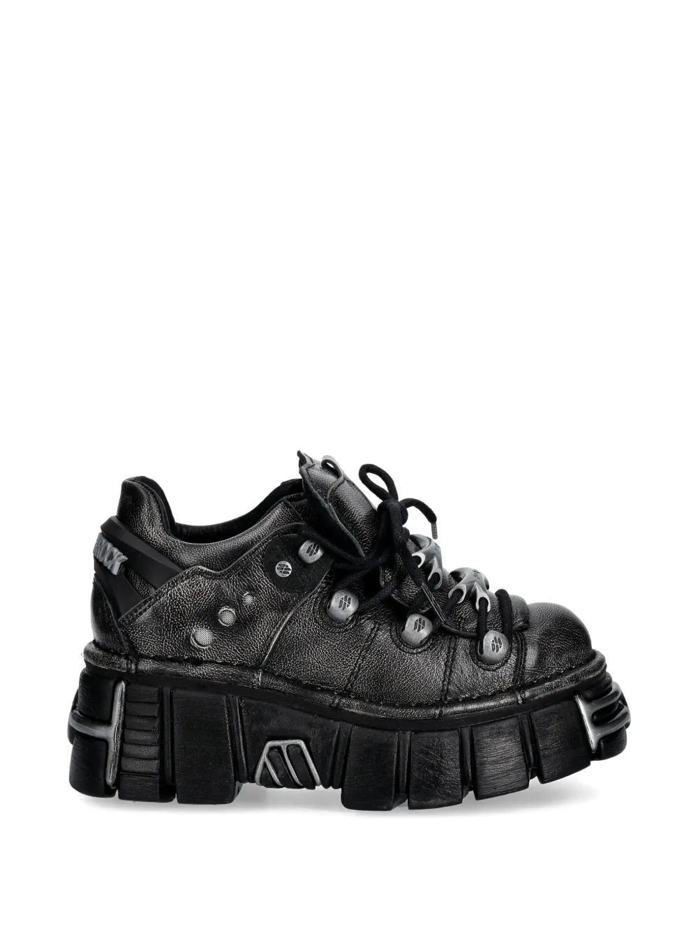 NEW ROCK Pulik Old Arena Tower Negro sneakers met plateauzool en ringlets Zwart