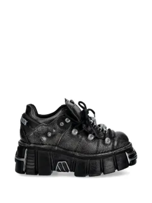 NEW ROCK Fur Sneakers | Black | FARFETCH