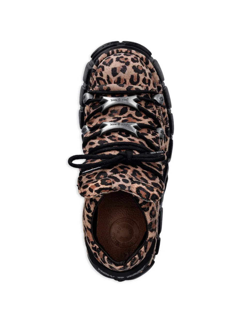 NEW ROCK Ante Leopardo Cuero Tower Negro platform sneakers Beige