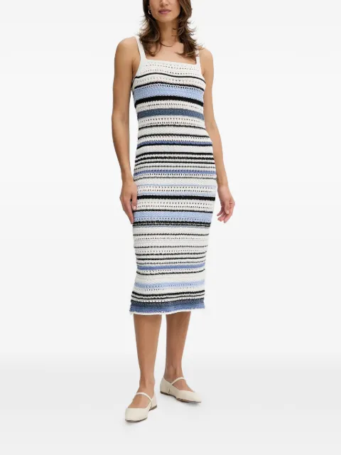 OUI striped crochet midi dress