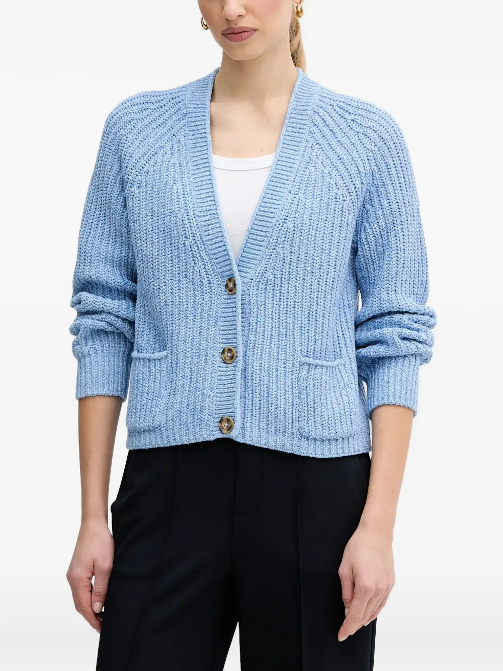 OUI button pocket cardigan - Blu