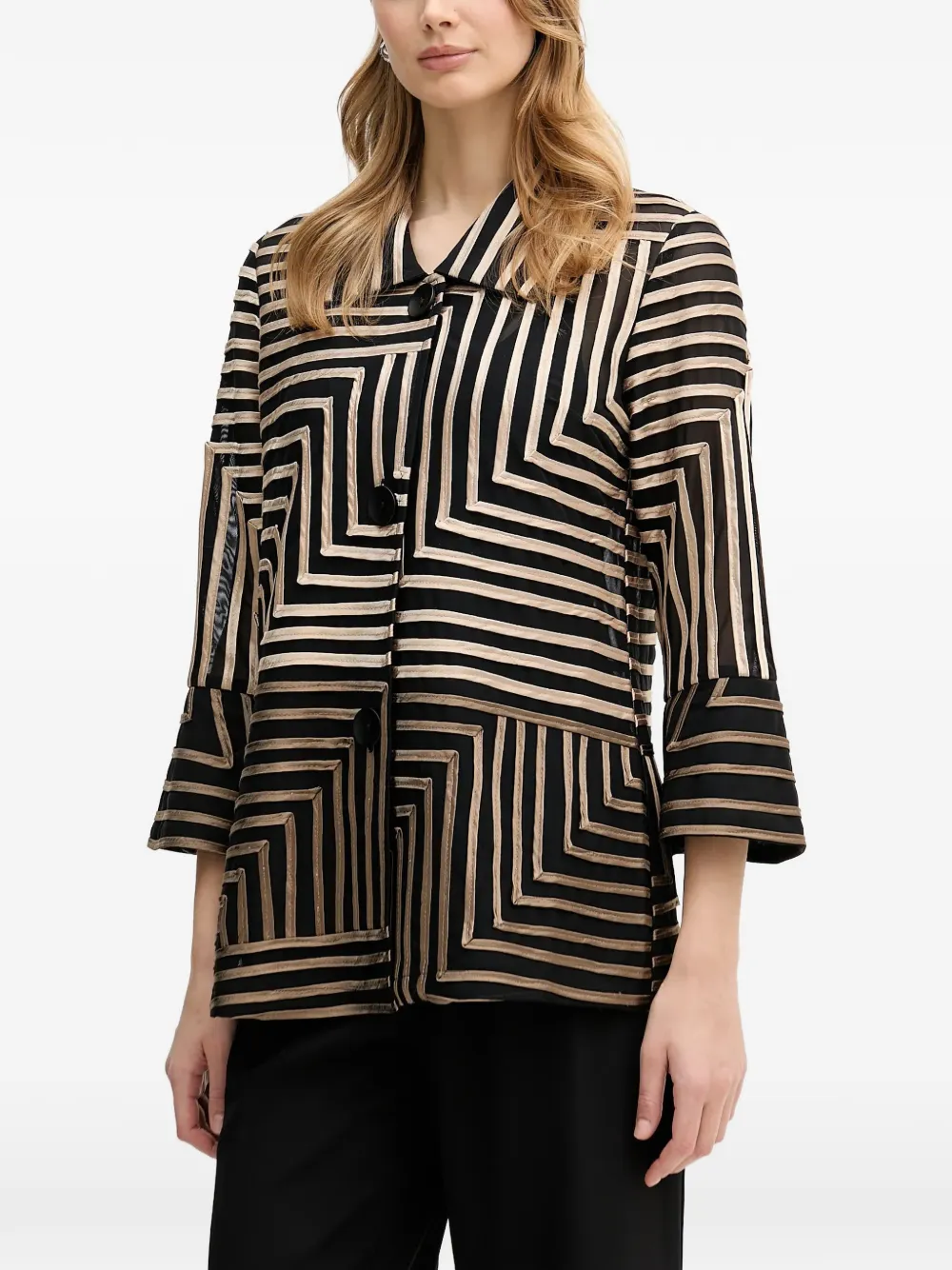 Joseph Ribkoff geometric-striped shirt - Nero