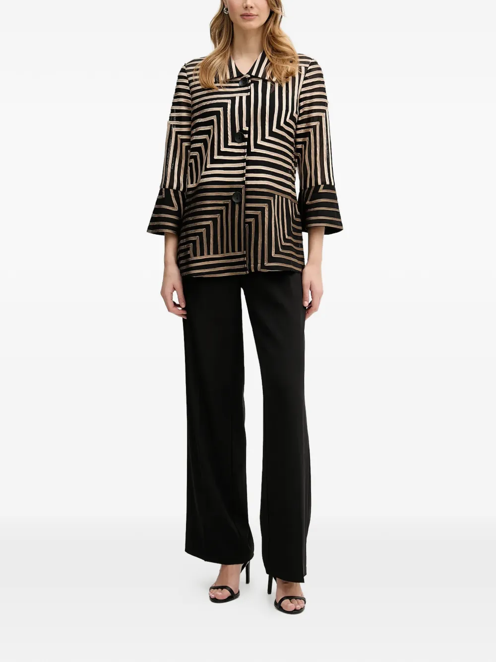  Joseph Ribkoff Geometric-striped Shirt - Black 