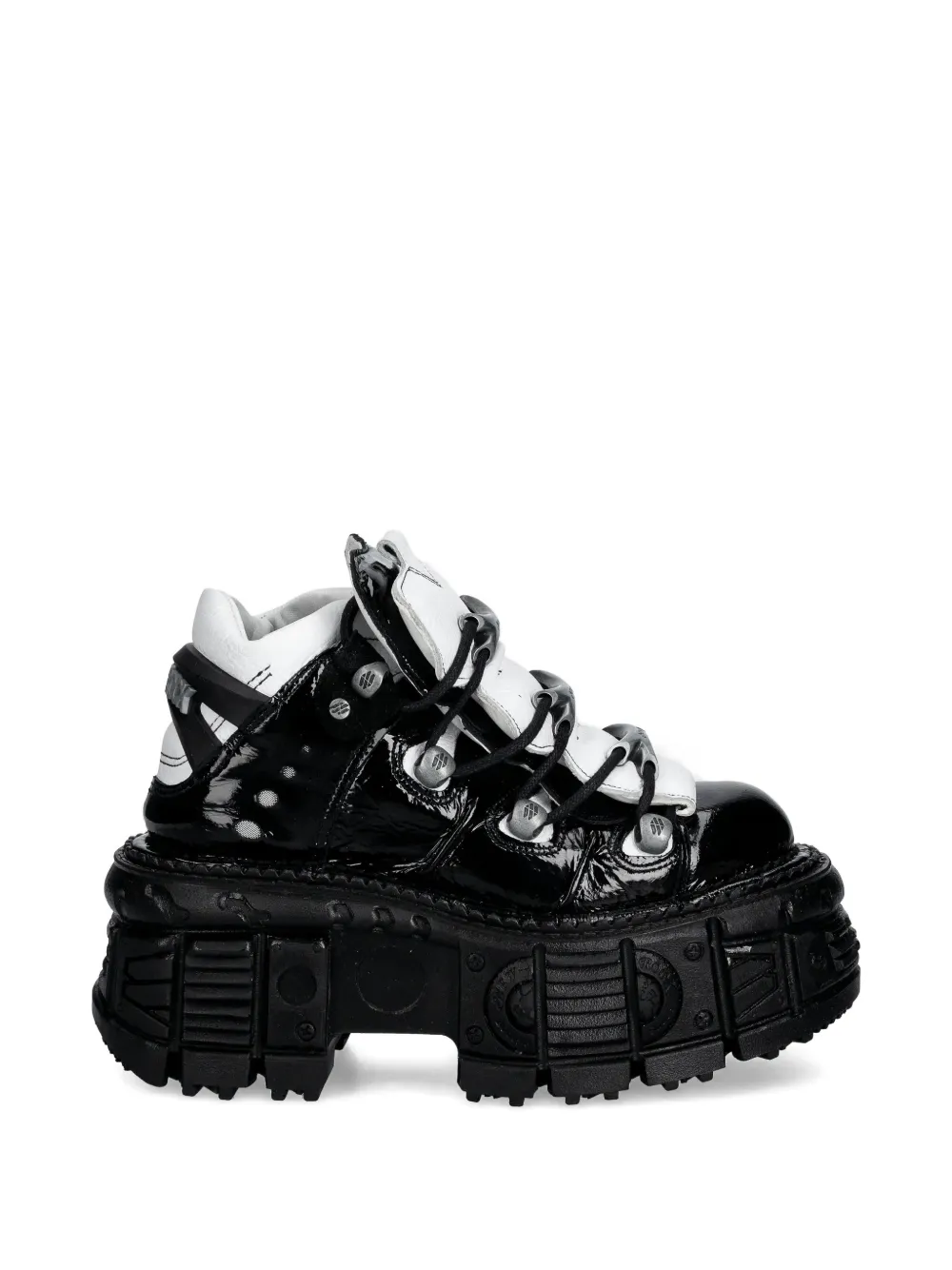 NEW ROCK platform metal detail sneakers - Nero