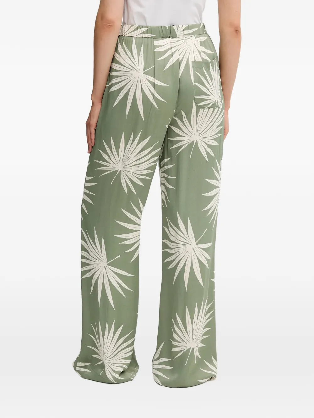  Oui Floral Palazzo Pants - Green 