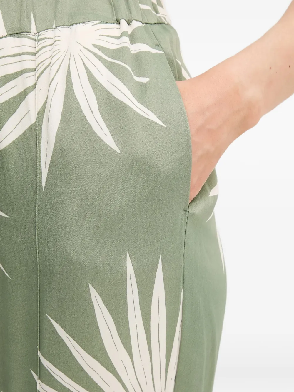 OUI Palazzo broek met bloemen Groen