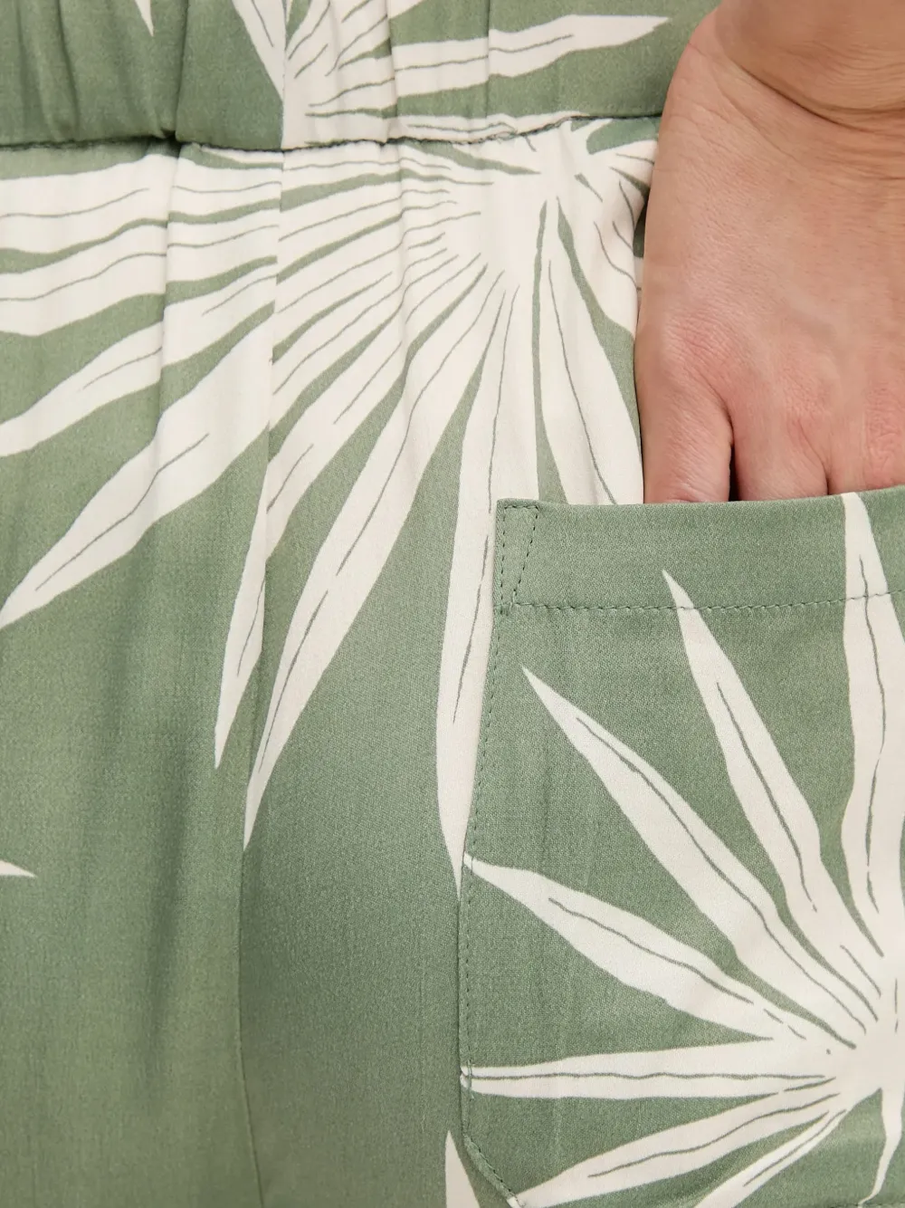 OUI Palazzo broek met bloemen Groen