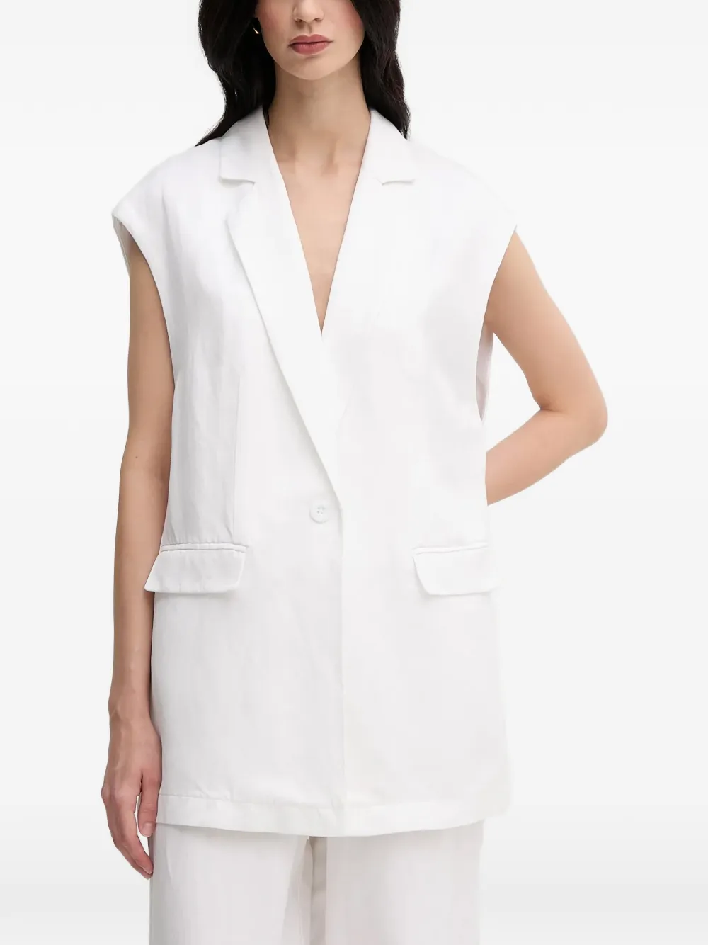 Marc Aurel sleeveless single-breasted blazer - Bianco