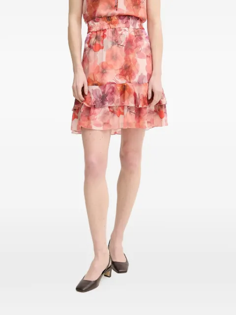 Marc Aurel ruffled floral-pattern mini skirt
