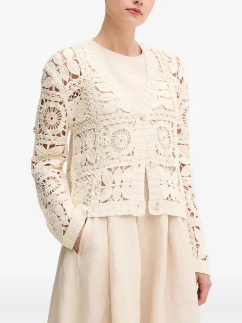 OUI crochet buttoned cardigan