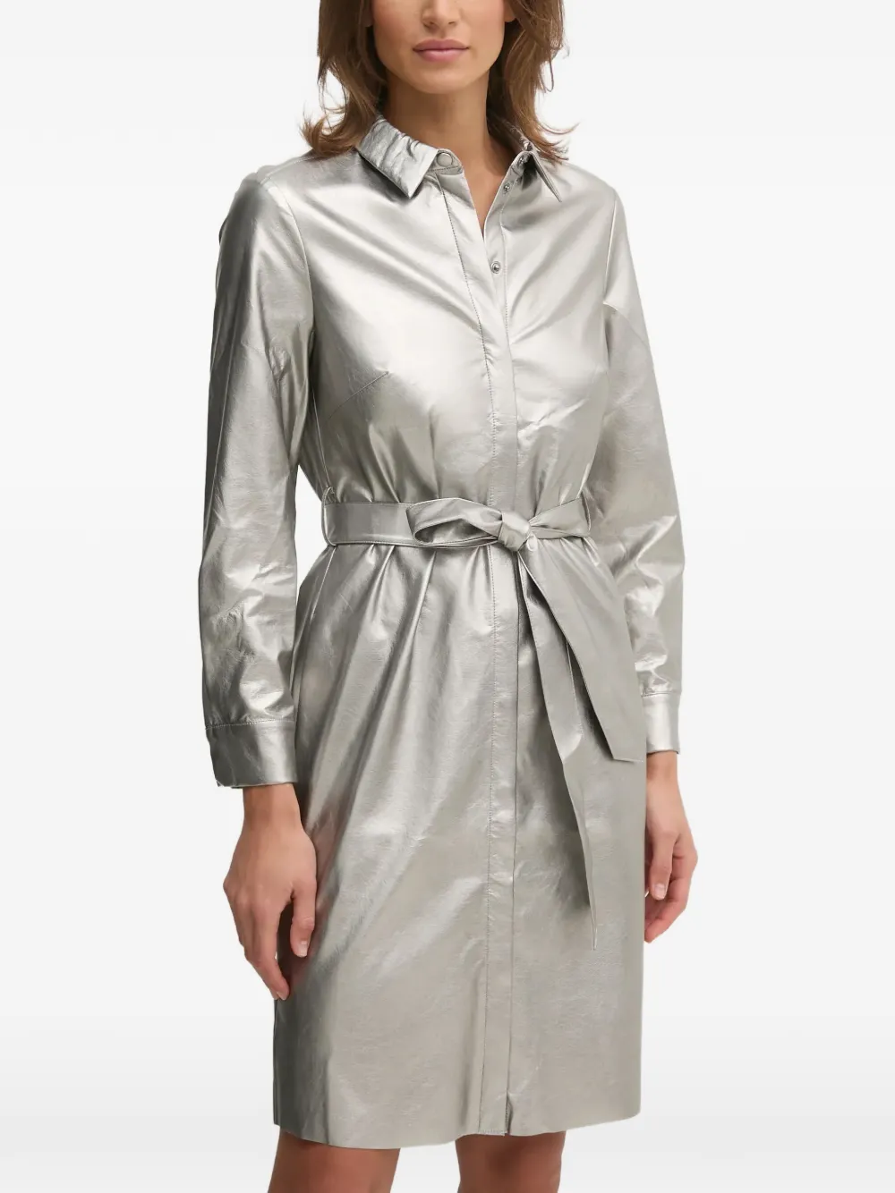 OUI Blousejurk met ceintuur - Zilver