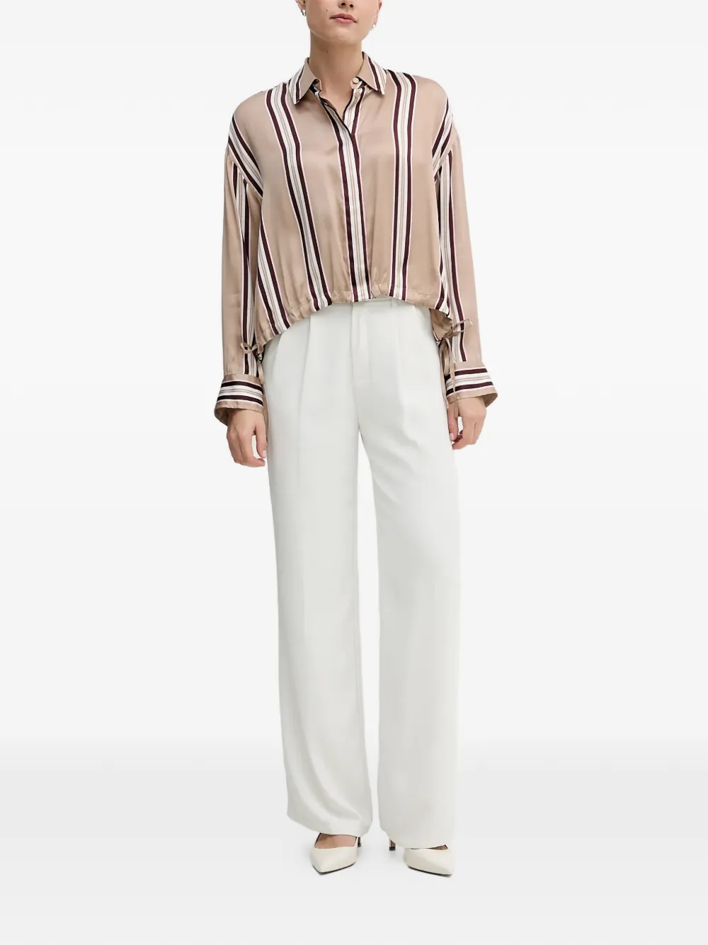  Marc Aurel Striped Button-up Shirt - Neutrals 
