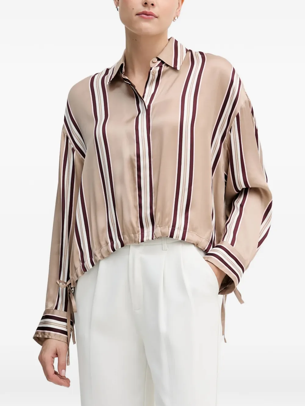 Marc Aurel striped button-up shirt - Neutrals