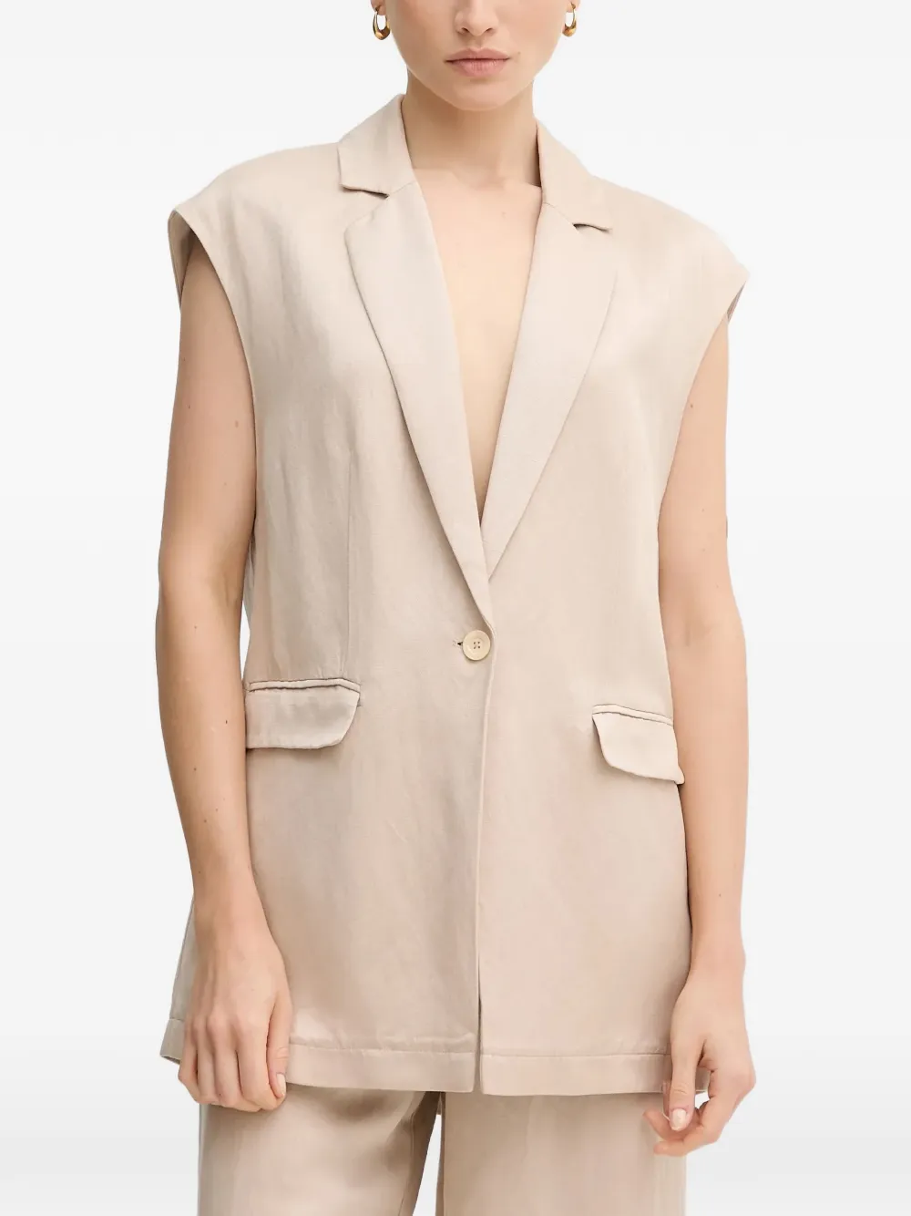 Marc Aurel sleeveless single-breasted blazer - Toni neutri